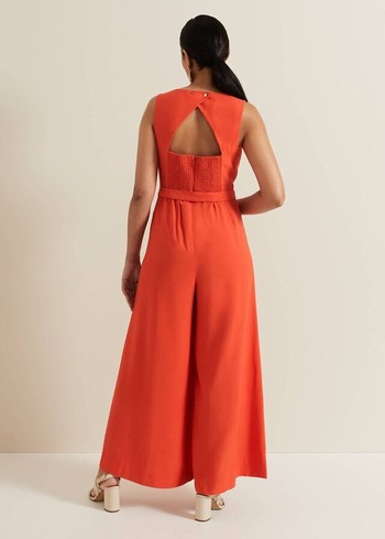 Phase Eight Petite Marta Red Culotte Jumpsuit Red Canada | LVQMCA-241